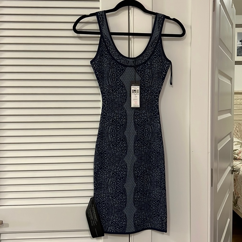 BCBG body-con knit blue dress